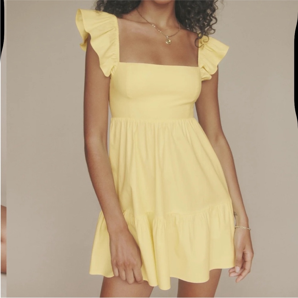 Reformation Jeune Yellow Mini Dress